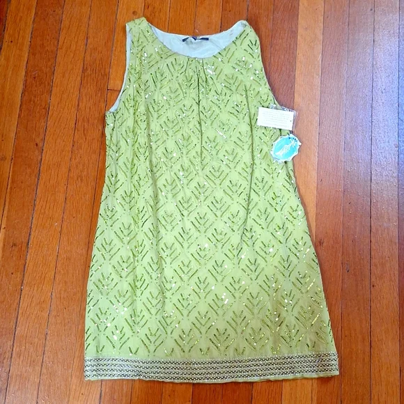 Hale Bob | Dresses | Beautiful Nwt Hale Bob Silk Green Beaded Dress |  Poshmark